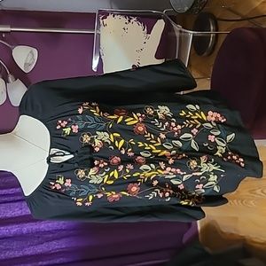 J Jill embroidered top, sz M, black